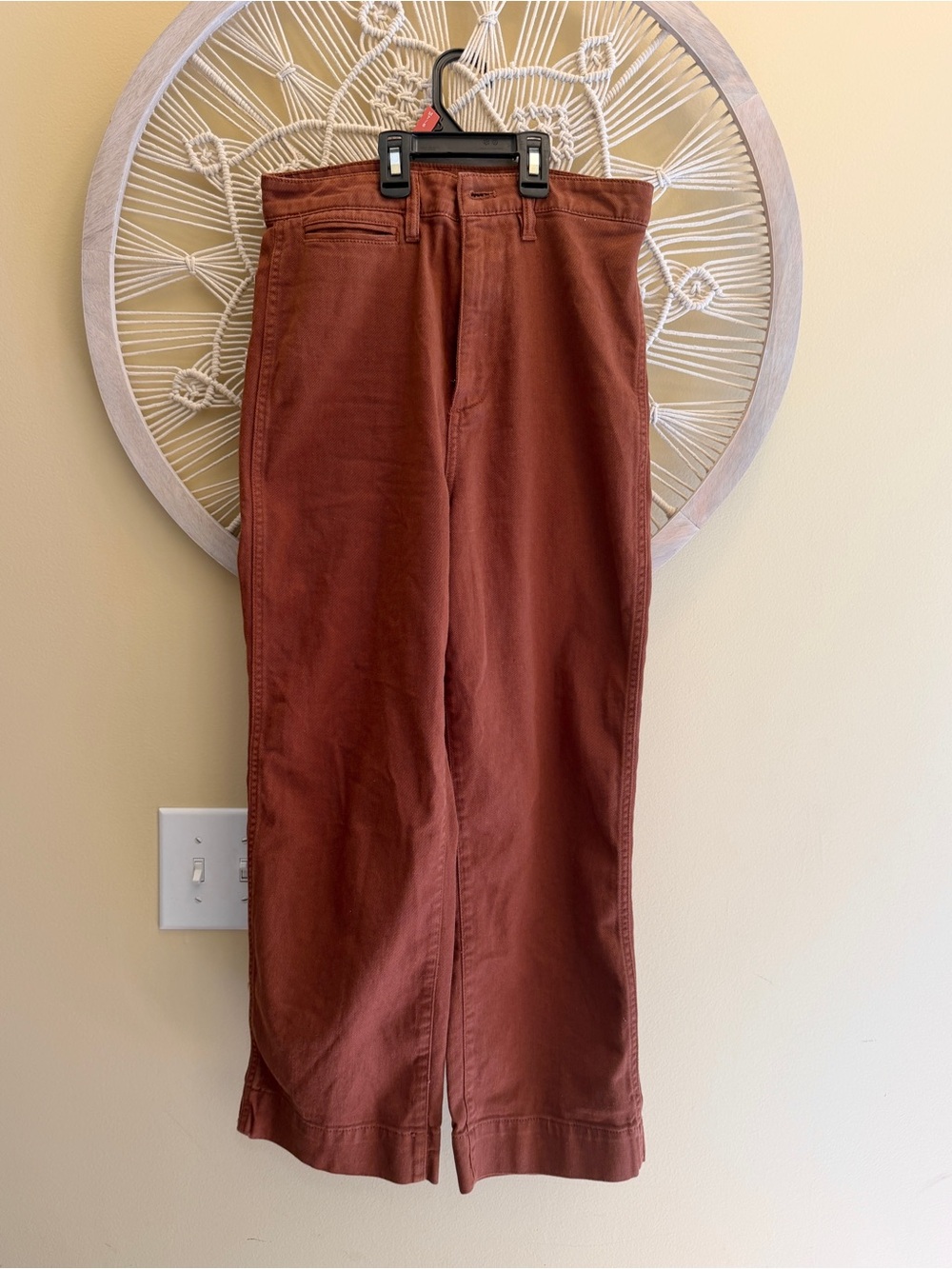 Quince Womens's Rust-Colored Cropped Straight Chino Pants size 26